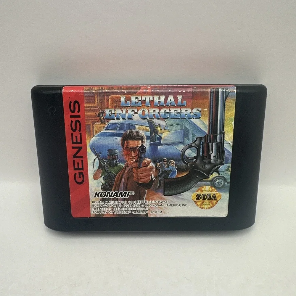 Lethal Enforcers Sega Genesis 1993 Game Cartridge KONAMI
